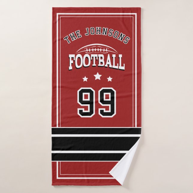 Toalha De Banho Personalized Sports Towel | Custom Football Player (Toalha de Banho)