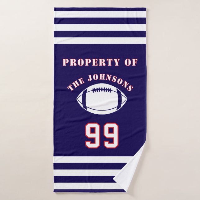 Toalha De Banho Personalized Sports Towel | Custom Football Player (Toalha de Banho)