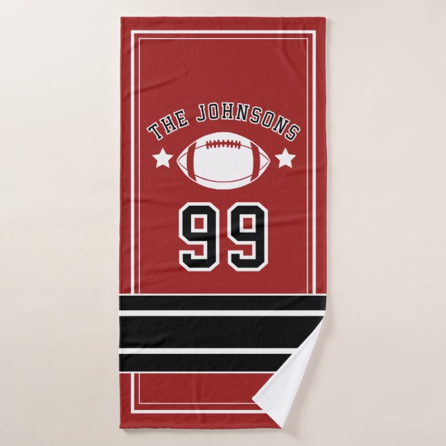 Toalha De Banho Personalized Sports Towel | Custom Football Player (Toalha de Banho)