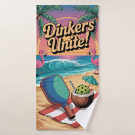 Toalha De Banho Pickleball Dinkers Unem Flamingo Paddle