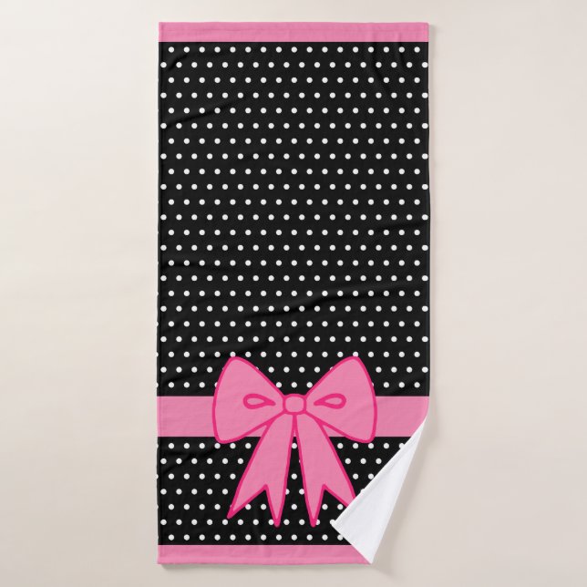 Toalha De Banho Pink Bow Bath Towel  (Toalha de Banho)