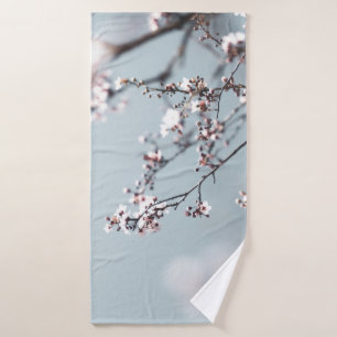 TOALHA DE BANHO PINK CHERRY BLOSSOM EM FECHAR FOTOGRAFIA