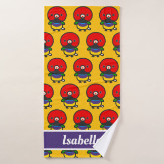 Toalha De Banho Pintada de cabeça vermelha de Gouldian