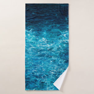 Toalha De Banho pintura a óleo mostrando ondas no oceano ou no mar