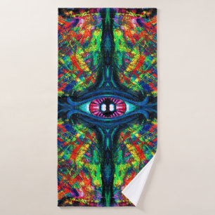 Toalha De Banho Pintura com torção de olhos e trippy