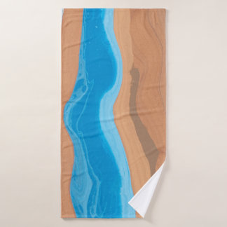 TOALHA DE BANHO PINTURA DE ABSTRATO AZUL E MARAVILHOSA