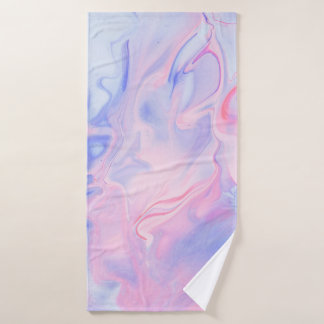 TOALHA DE BANHO PINTURA DE ABSTRATO BRANCO E AZUL 5