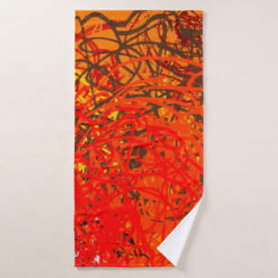 Toalha De Banho pintura de abstrato na canvas. Mão fez arte. Color