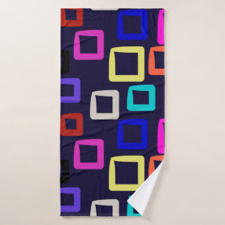 Toalha De Banho Pintura geométrica quadrada, design gráfico sem co