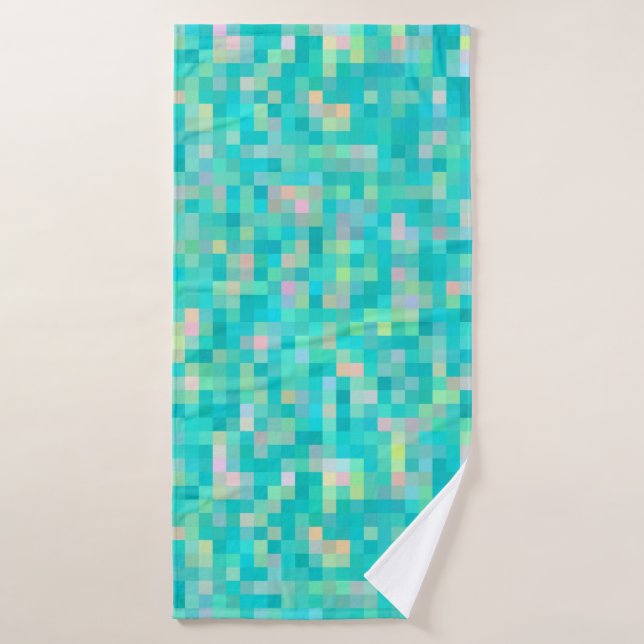 Toalha De Banho Pixel Art Multicolor Patterno (Toalha de Banho)