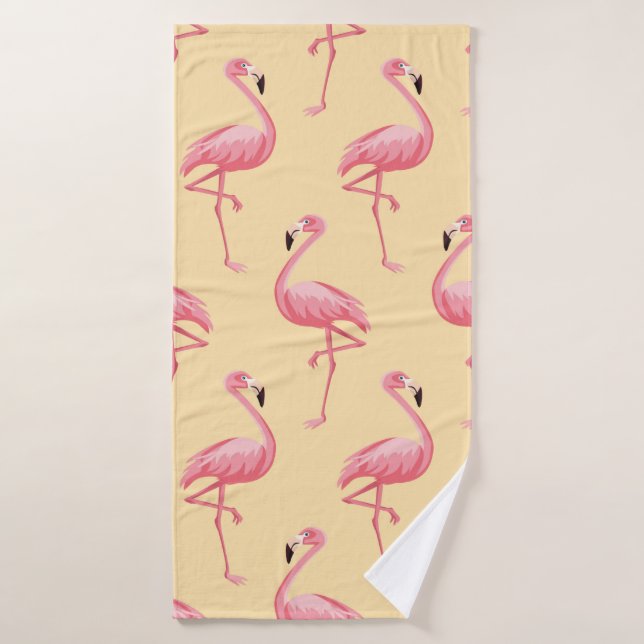 Toalha De Banho Plano de fundo uniforme Flamingo. Afrontamentos co (Toalha de Banho)