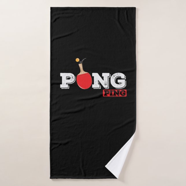 Toalha De Banho Pong Ping Spieler Tischtenniskelle mit Ball (Toalha de Banho)