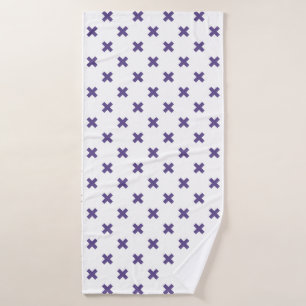 Toalha De Banho Pontos de cruz ultravioleta em branco