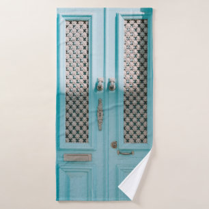 TOALHA DE BANHO PORTAS FRANCESAS DE TEAL FECHADAS