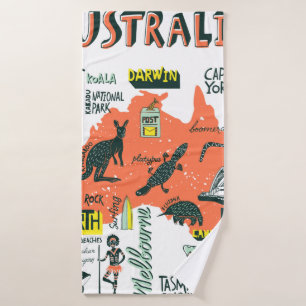 Toalha De Banho Poster de tipografia desenhada à mão ilustrada c