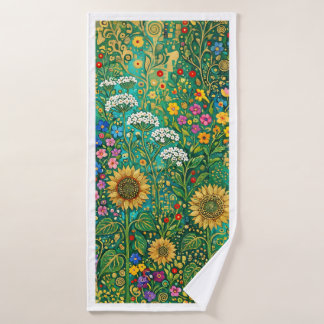 Toalha De Banho Prado de Girassóis de Klimt