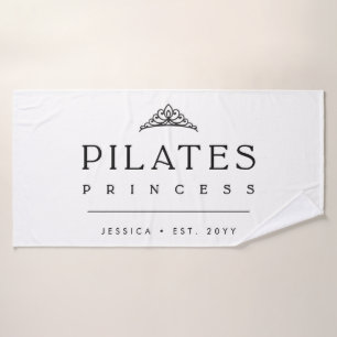 Toalha De Banho Princesa Personalizada de Pilates Preto Feminino