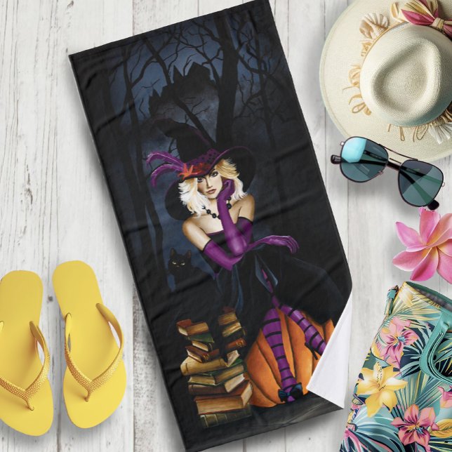 Toalha De Banho Pumpkin Roxo da Bruxa Loura (Criador carregado)