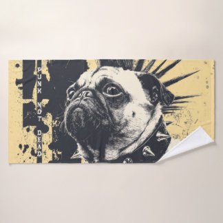 Toalha De Banho Punk Não Está Morto Bulldog – Rock Dog Arte