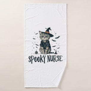 Toalha De Banho Purfect for Night Shifts - One Spooky Nurse Cat D
