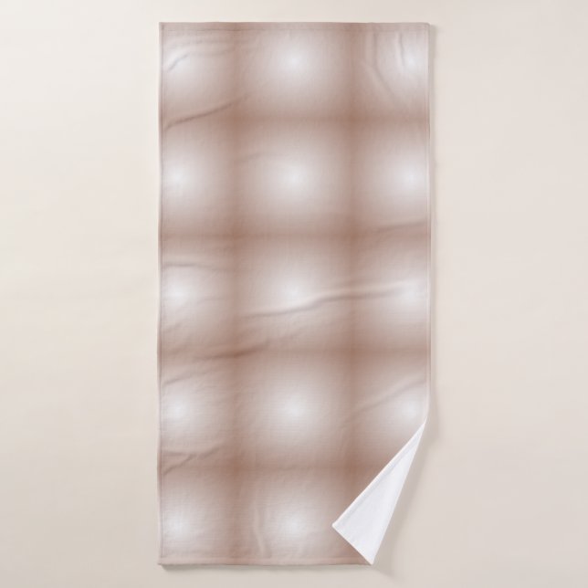 Toalha De Banho Quadrados Geométricos com Branco Gradiente Mocha M (Toalha de Banho)