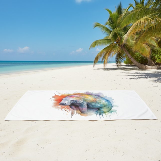 Toalha De Banho Rainbow Reef Manatee, personalizado (Criador carregado)