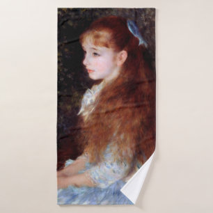 Toalha De Banho Retrato de uma garota com fita azul, Renoir