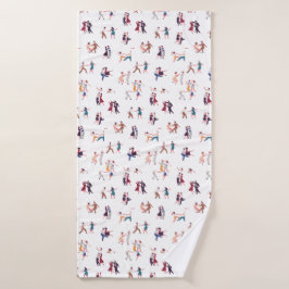 Toalha De Banho Retro Rock & Roll, Jiving, fundo de dança