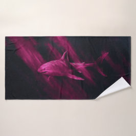 Toalha de Banho Rosa Tubarão 30 X 60