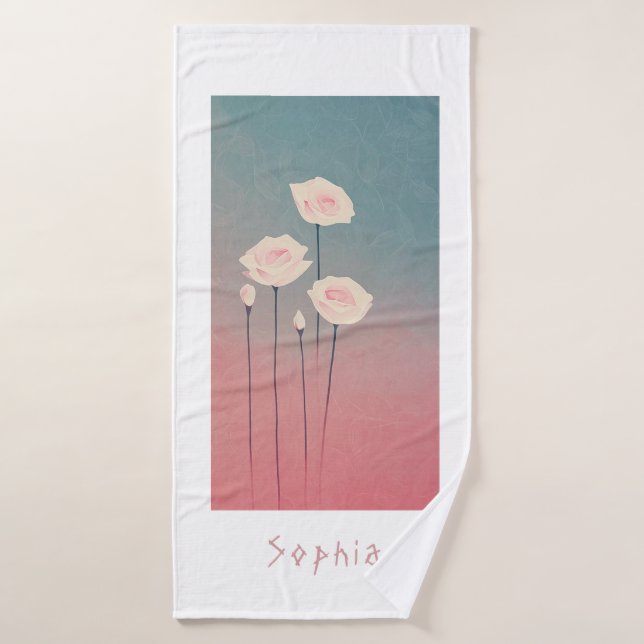 Toalha De Banho Roses, personalized (Toalha de Banho)