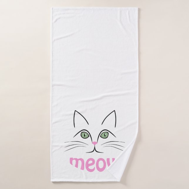 Toalha De Banho Rosto de gato (Toalha de Banho)