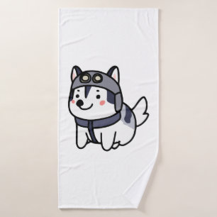 Toalha De Banho Rouco Piloto Cão Lover Malamute
