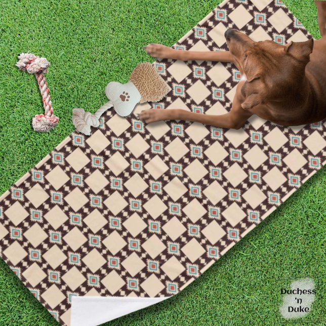 Toalha De Banho Rustic Aztec Cross Boho Pattern Pet Towel (Rustic Aztec Cross Boho Pattern Pet Towel)