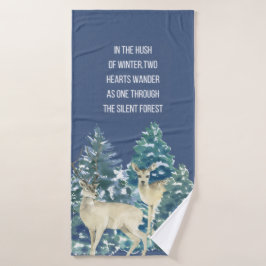 Toalha De Banho Rustic Christmas Snowy Forest Deer Decor For Home