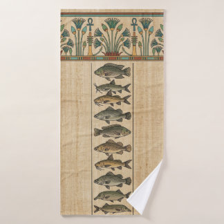 Toalha De Banho Sacred Nile Fish & Lotus Ancient Egyptian