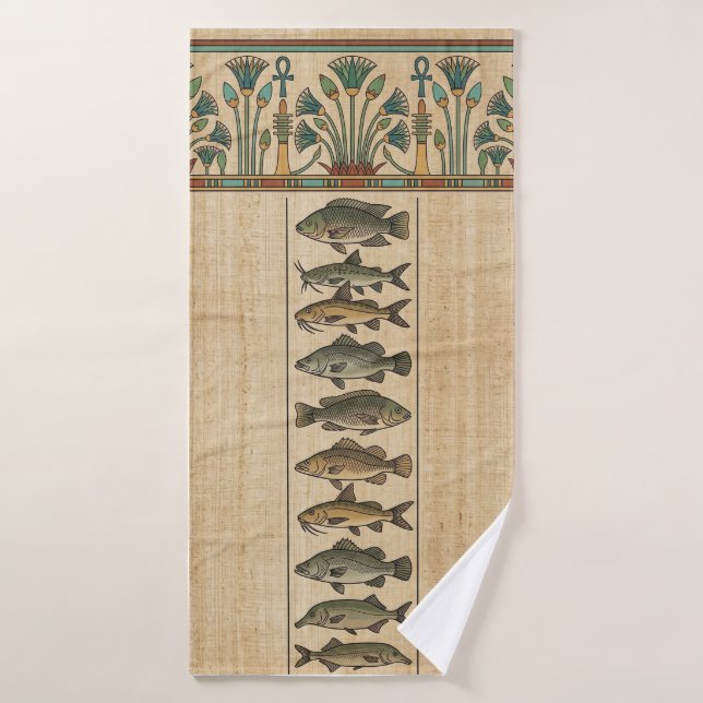Toalha De Banho Sacred Nile Fish & Lotus Ancient Egyptian (Toalha de Banho)