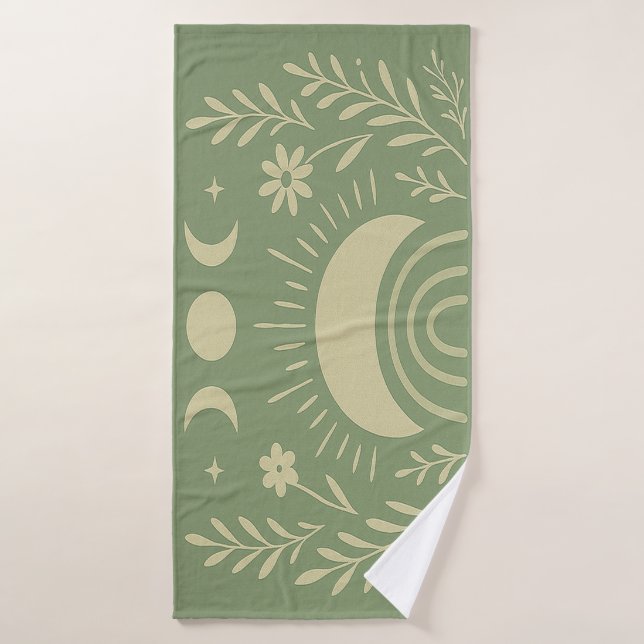 Toalha De Banho Sage Green Celestial Bath Towel (Toalha de Banho)