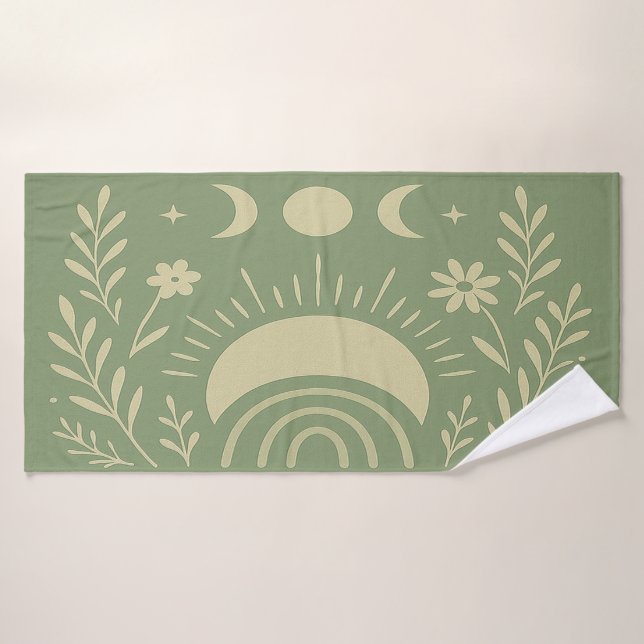 Toalha De Banho Sage Green Celestial Bath Towel (Toalha de Banho)
