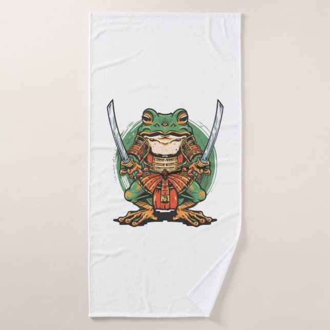 Toalha De Banho  Samurai frog warrior  (Toalha de Banho)