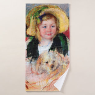 Toalha De Banho Sara com seu cachorro, Cassatt