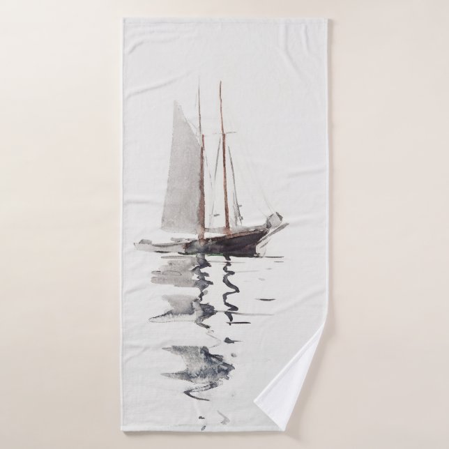 Toalha De Banho Schooner com duas pernas, com Dory, por Winslow Ho (Toalha de Banho)