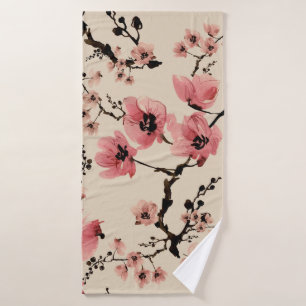 Toalha De Banho Seamless beautiful print of watercolor flowers. St
