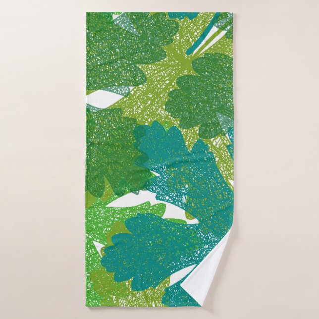 Toalha De Banho Seamless green leaves pattern (Toalha de Banho)