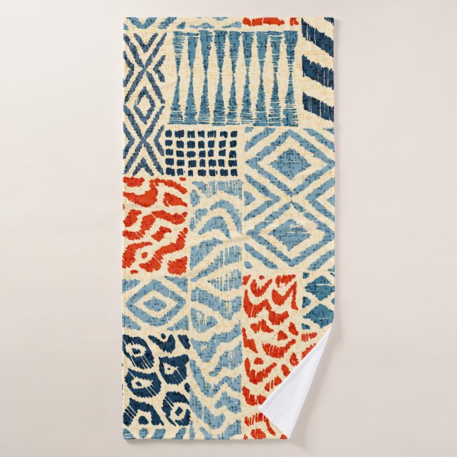 Toalha De Banho Seamless patchwork pattern. A collection of hand-d (Toalha de Banho)