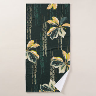Toalha De Banho Seamless pattern Botanical VARIEGATED PLANTS, leav