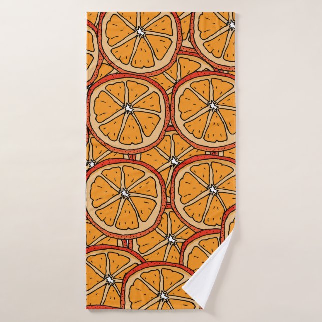 Toalha De Banho Seamless pattern with orange. Endless texture (Toalha de Banho)