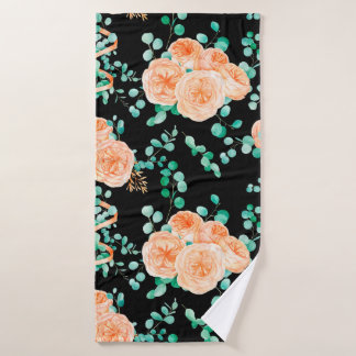Toalha De Banho Seamless Pattern with Peach and Orange with Englis