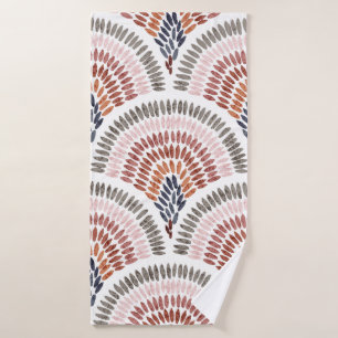 Toalha De Banho Seamless wavy pattern. Seigaiha design in polka do