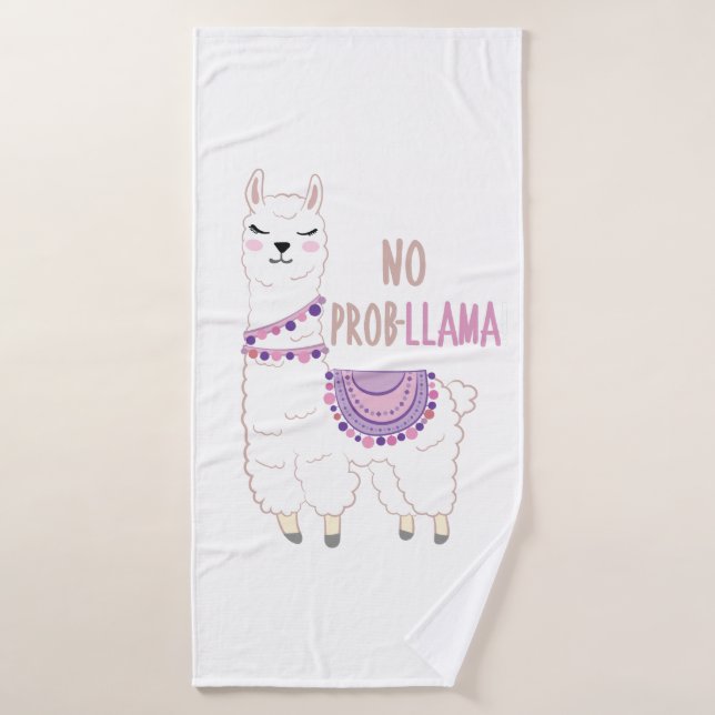 Toalha De Banho Sem Problemas Llama Funny (Toalha de Banho)