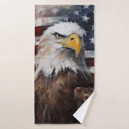 Toalha De Banho Serviette de plage art abstrait Aigle Americain